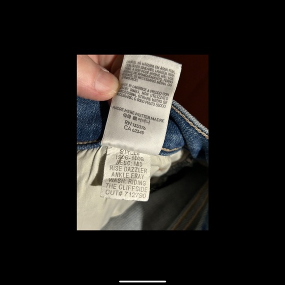 Mother The Midrise Dazzler Ankle Fray Jeans Riding the Cliffside Size 27 NWT - Picture 16 of 16